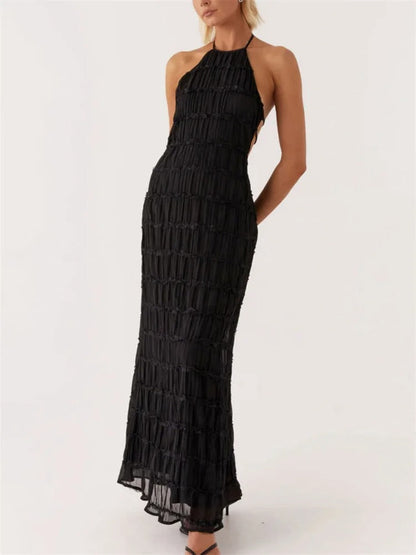 Charlyne | Elegancka damska sukienka maxi typu halter, nowoczesny i kobiecy fason na wyjątkowe okazje