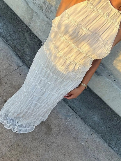 Charlyne | Elegancka damska sukienka maxi typu halter, nowoczesny i kobiecy fason na wyjątkowe okazje