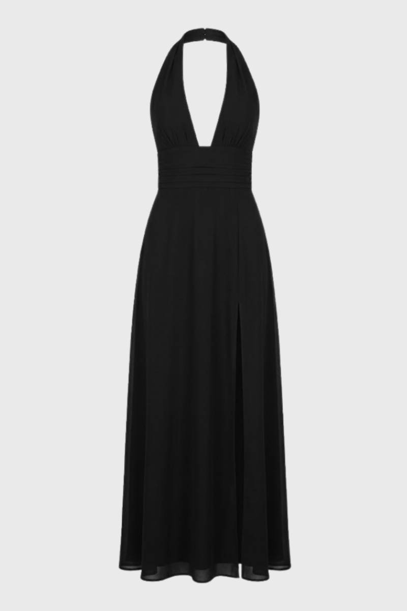 Beverly | Sukienka maxi damska elegancka na ramiączkach halter