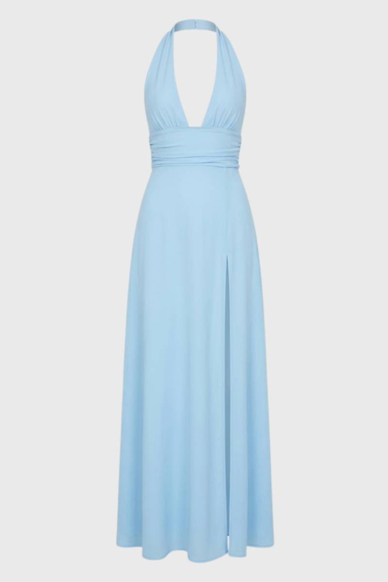 Beverly | Sukienka maxi damska elegancka na ramiączkach halter