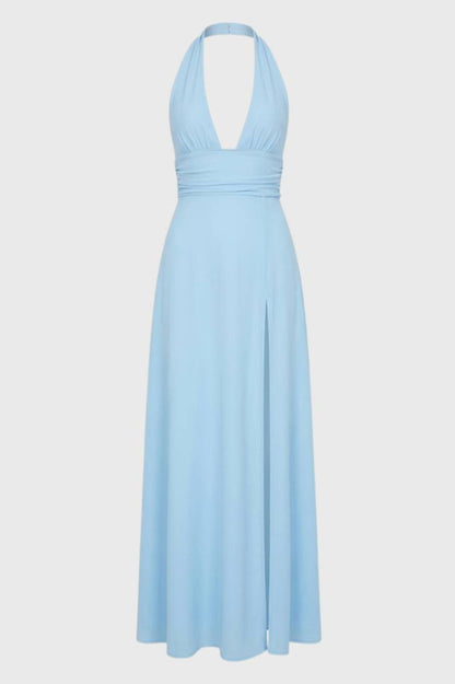 Beverly | Sukienka maxi damska elegancka na ramiączkach halter