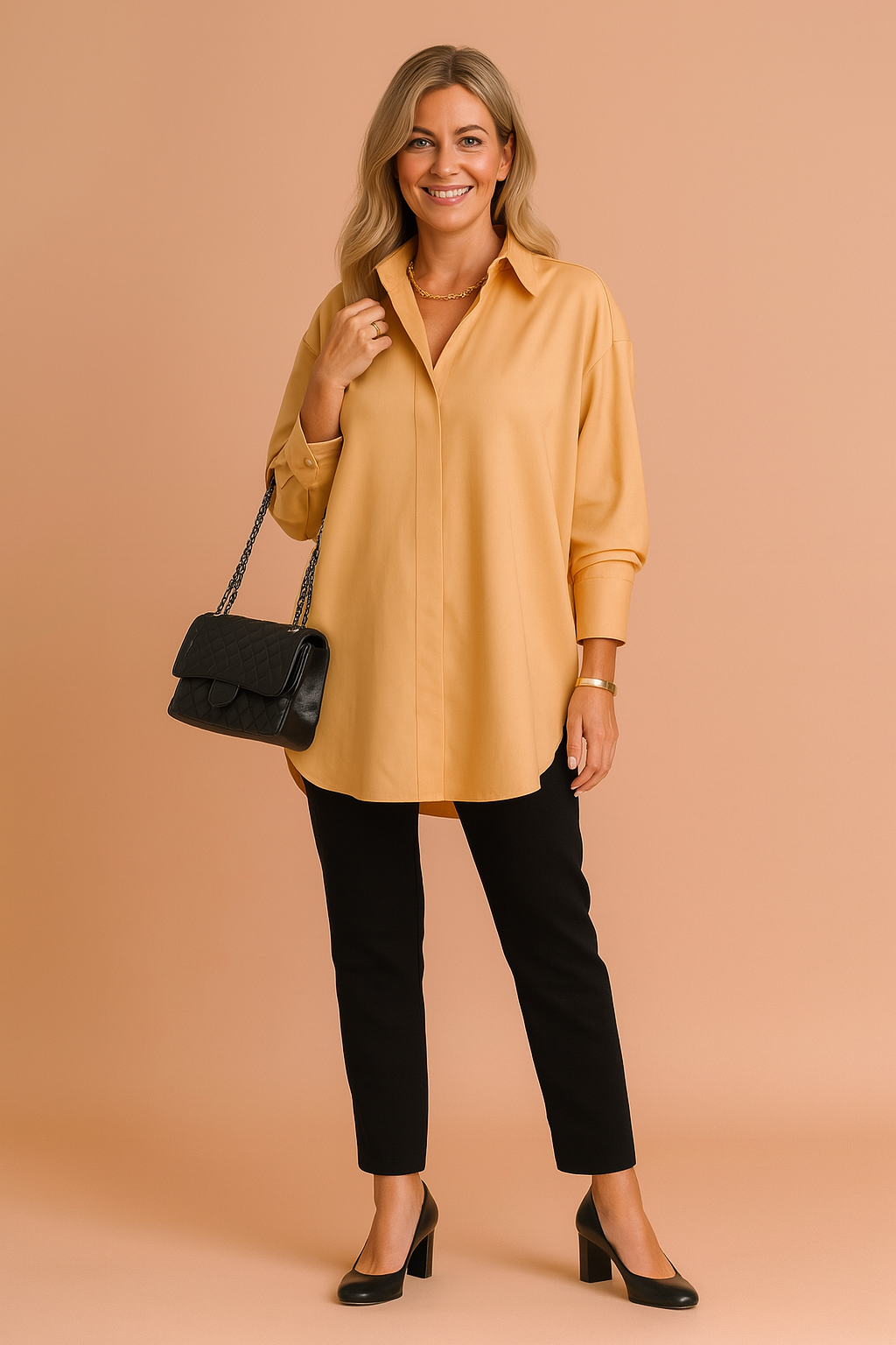 Monaco | Elegancka koszulowa bluzka damska oversize