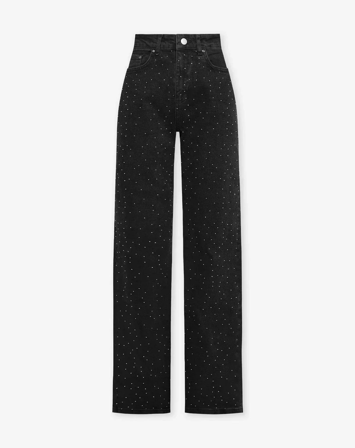 Kamila - Błyszczące jeansy slim fit z nutką glamour