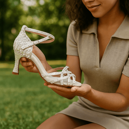 Millie - Personalizowane Satynowe Buty Taneczne na Obcasie