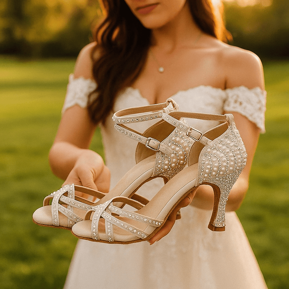 Millie - Personalizowane Satynowe Buty Taneczne na Obcasie
