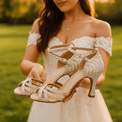 Millie - Personalizowane Satynowe Buty Taneczne na Obcasie