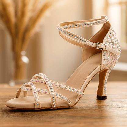 Millie - Personalizowane Satynowe Buty Taneczne na Obcasie