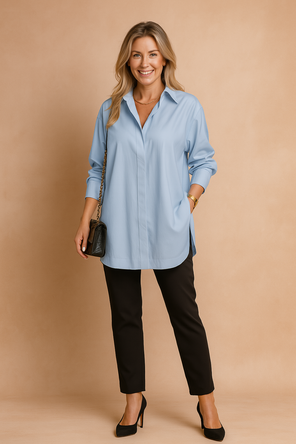 Monaco | Elegancka koszulowa bluzka damska oversize
