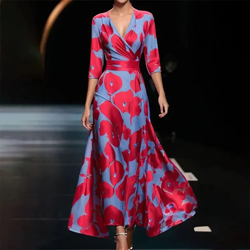 Aurelia - Damska Sukienka w Kwiaty | Maxi