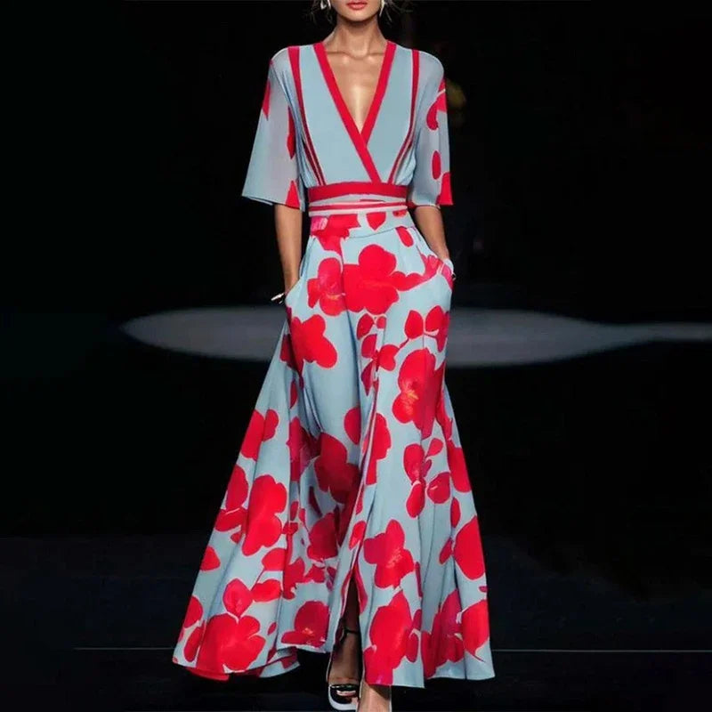 Aurelia - Damska Sukienka w Kwiaty | Maxi