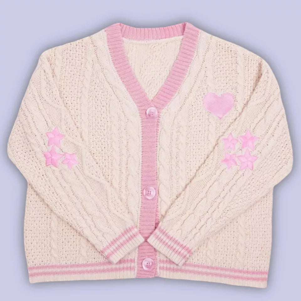 Davina | Sweter damski z dekoltem w serek i haftem