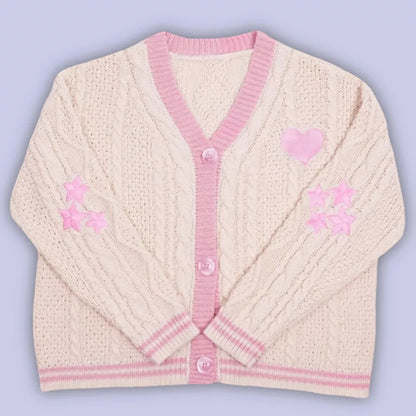 Davina | Sweter damski z dekoltem w serek i haftem