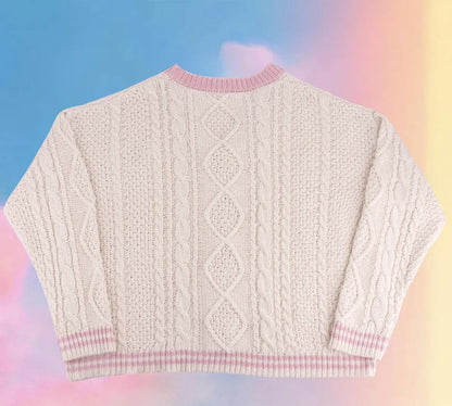 Davina | Sweter damski z dekoltem w serek i haftem