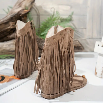 Gertie | sandały damskie z frędzlami i paskiem wokół kostki, stylowe i letnie