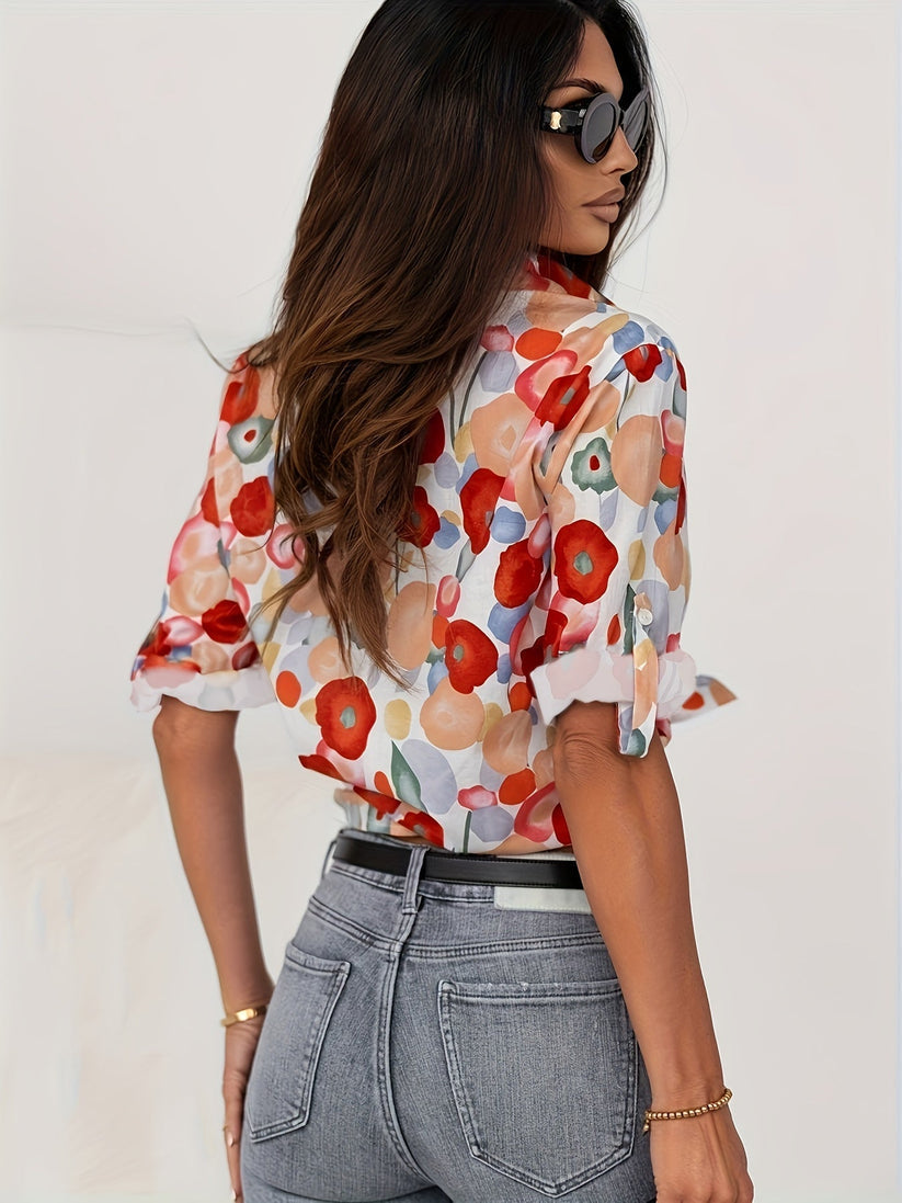 Margaretta – damska bluzka w kwiaty w stylu casual