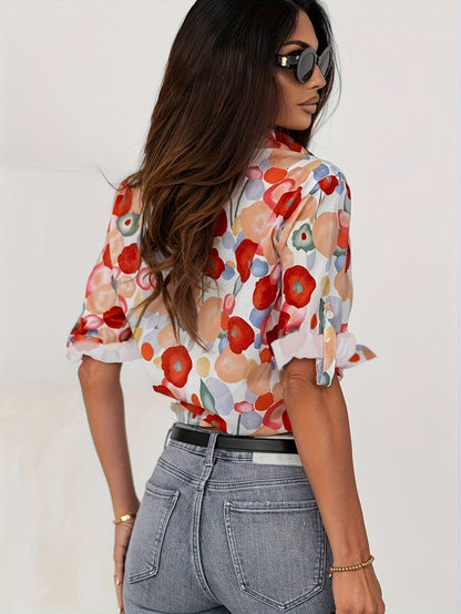 Margaretta – damska bluzka w kwiaty w stylu casual