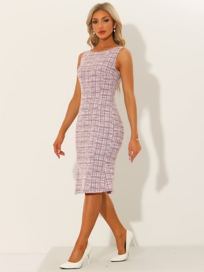 Callie | Sukienka damska midi w kratę bez rękawów, elegancka wieczorowa