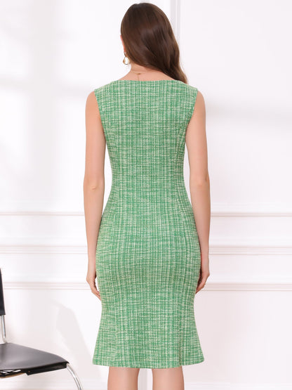 Callie | Sukienka damska midi w kratę bez rękawów, elegancka wieczorowa