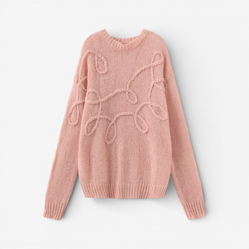 Abby - Oversize'owy sweter z długim rękawem i okrągłym dekoltem
