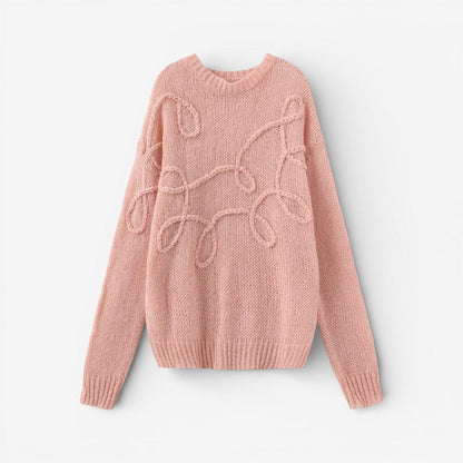 Abby - Oversize'owy sweter z długim rękawem i okrągłym dekoltem