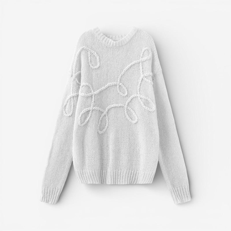 Abby - Oversize'owy sweter z długim rękawem i okrągłym dekoltem