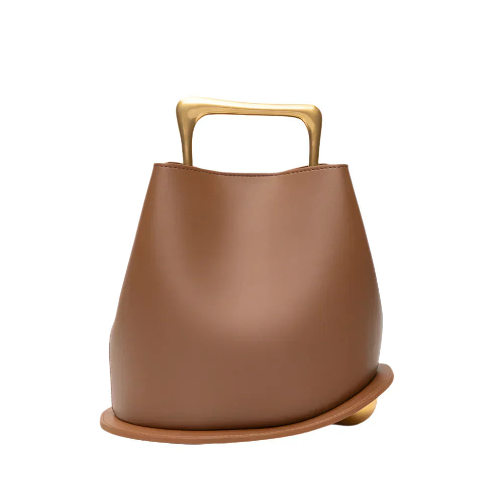 Magda | Elegancka torebka damska, geometryczne uchwyty i okrągła baza