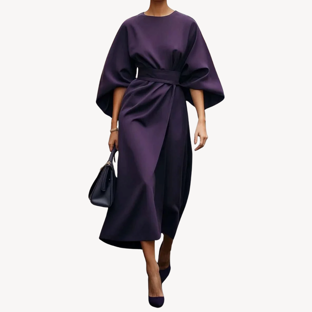 Viviana | Elegancka sukienka midi z szerokimi rękawami