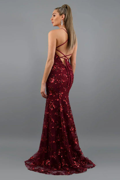 Elizabeth | Elegancka sukienka maxi damska z cekinami