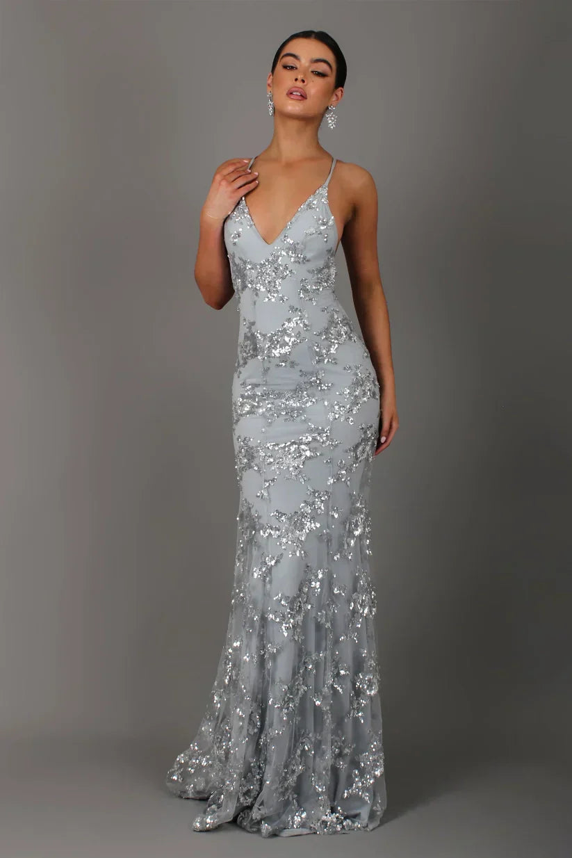 Elizabeth | Elegancka sukienka maxi damska z cekinami