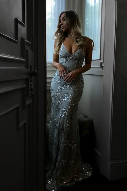 Elizabeth | Elegancka sukienka maxi damska z cekinami
