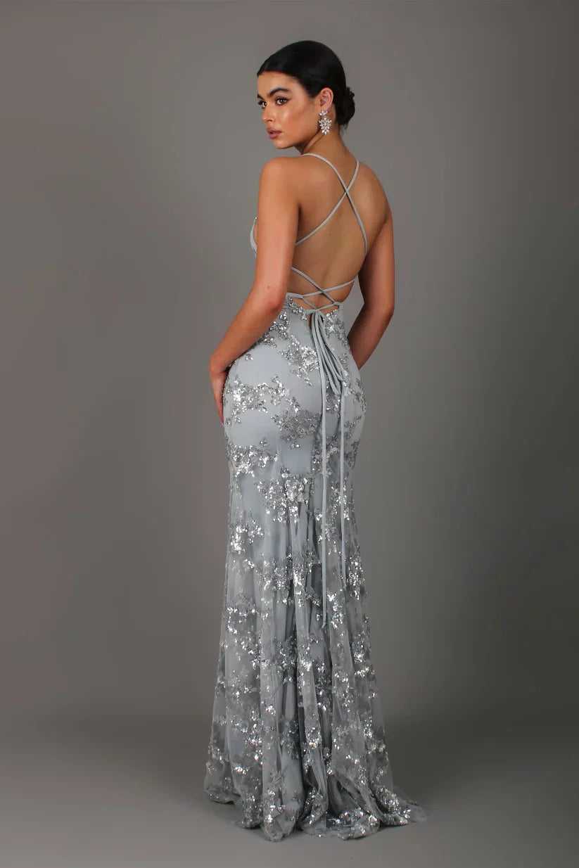 Elizabeth | Elegancka sukienka maxi damska z cekinami