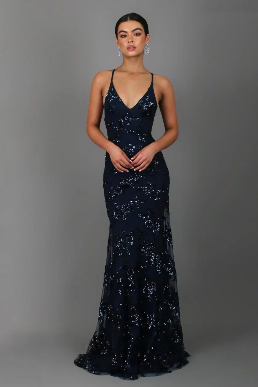 Elizabeth | Elegancka sukienka maxi damska z cekinami