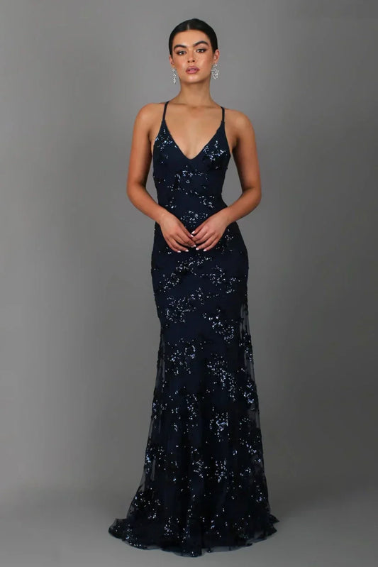 Elizabeth | Elegancka sukienka maxi damska z cekinami